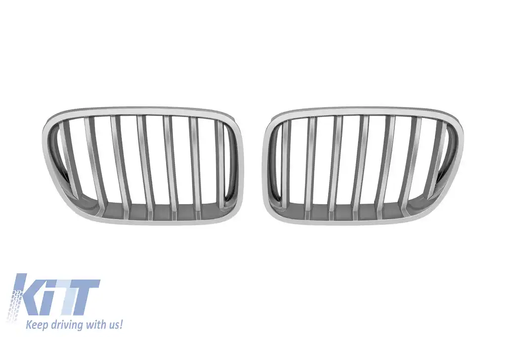 Grile rinichi cromate/gri potrivite pentru BMW X3 Seria F25 2010-2014