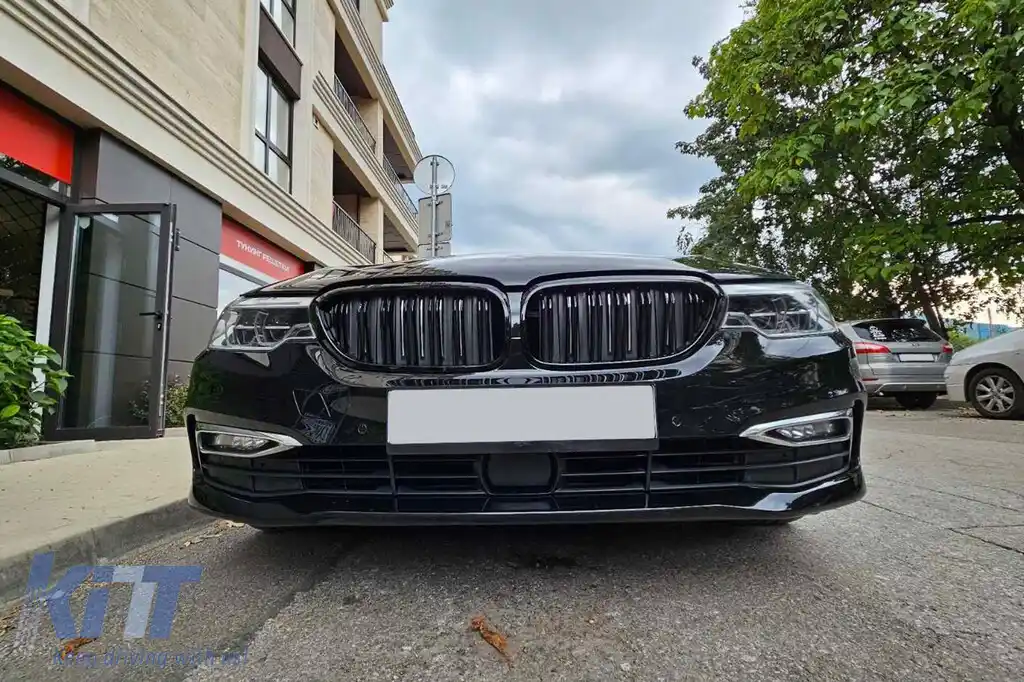 Grile rinichi cu două lamele negre lucioase, potrivite pentru BMW Seria 5 G30, G31 2017-2020-image-6162812
