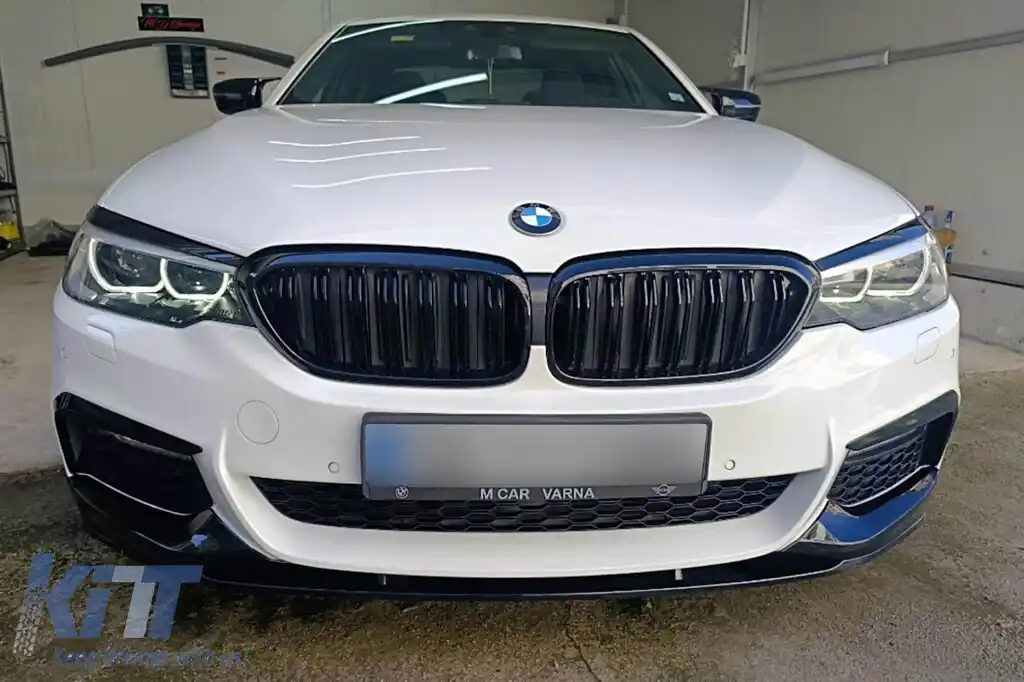 Grile rinichi cu două lamele negre lucioase, potrivite pentru BMW Seria 5 G30, G31 2017-2020-image-6162815