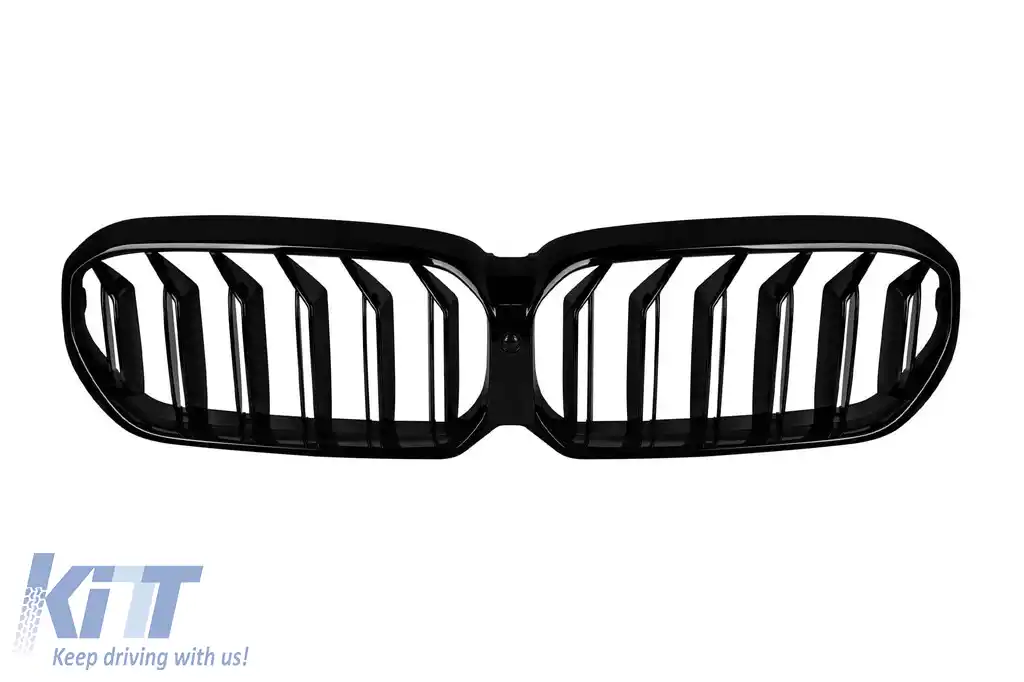 Grile rinichi cu fante duble în lac negru potrivite pentru BMW Seria 5 G30 sedan, G31 touring după 2020