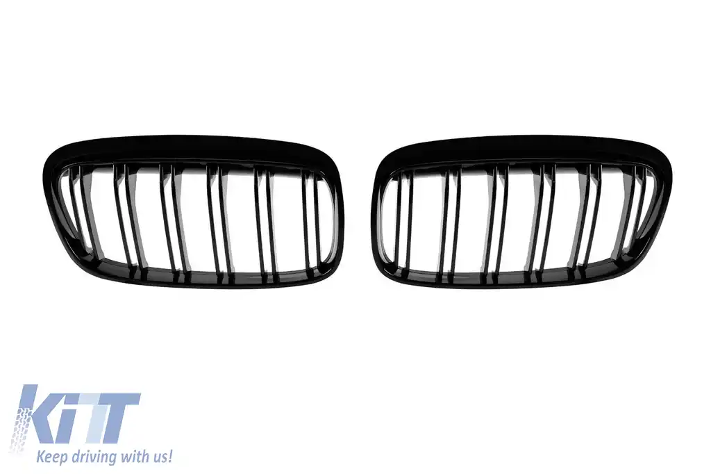 Grile rinichi cu fante duble, lac negru, potrivite pentru BMW Seria 2 F45, F46 2014-2017