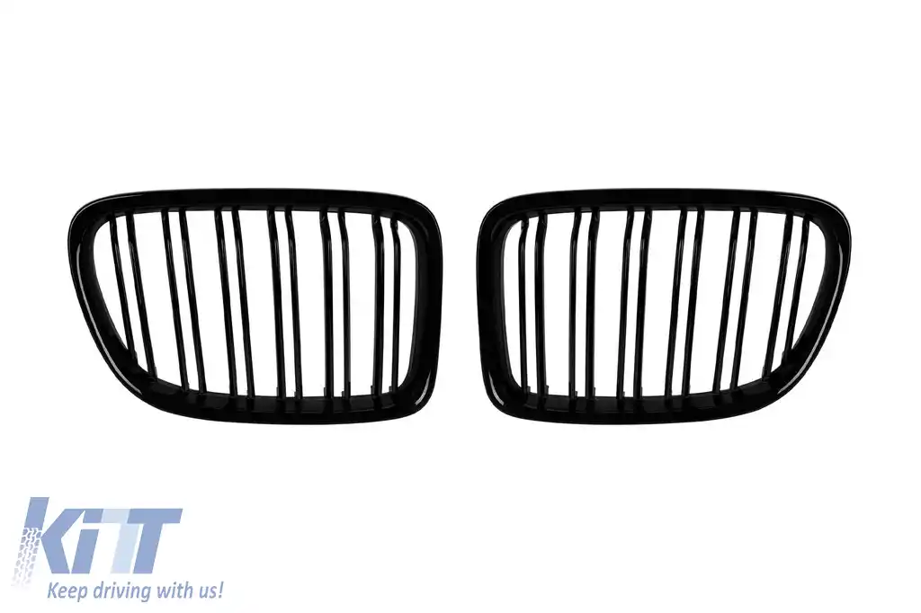 Grile rinichi cu fante duble, lacuite în negru, potrivite pentru BMW X1 E84 2009-2015