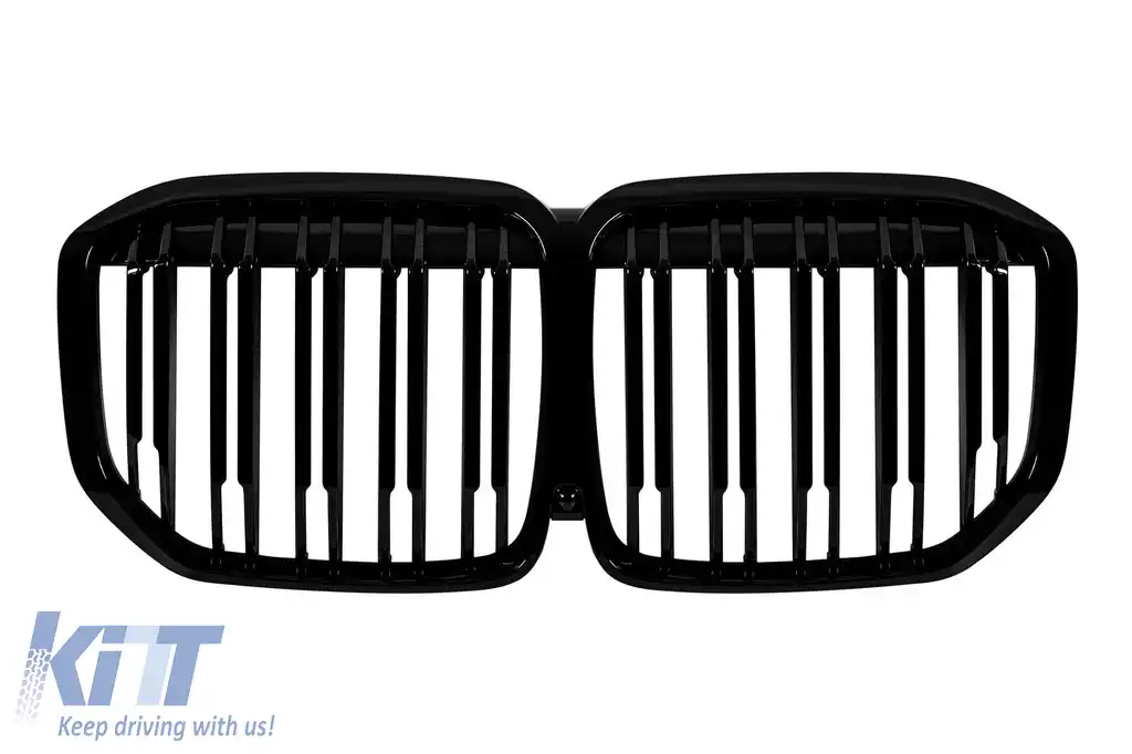 Grile rinichi cu fante duble, lacuite în negru, potrivite pentru BMW X7 G07 2018-2022