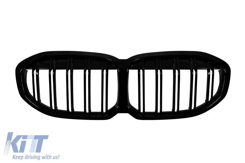 Grile rinichi cu fante duble vopsite în negru, potrivite pentru BMW Seria 1 F40 după 2020