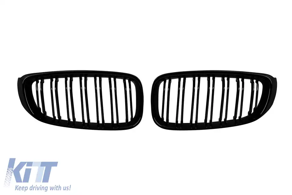 Grile rinichi cu fante duble vopsite în negru, potrivite pentru BMW Seria 3 GT F34 2012-2018