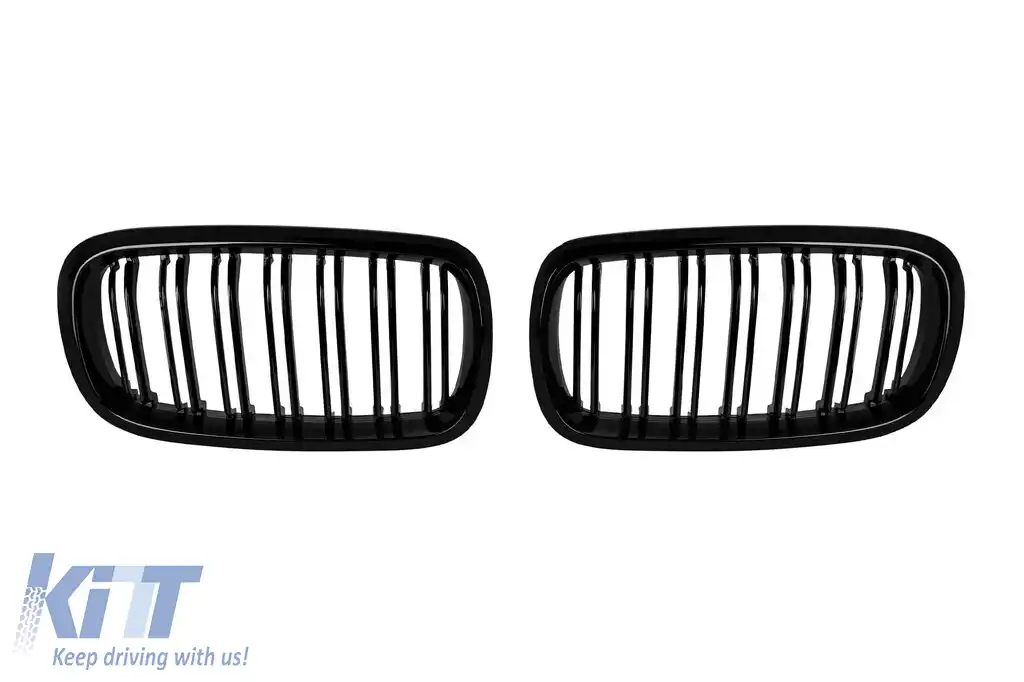 Grile rinichi cu lame duble, lac negru, potrivite pentru BMW X5 F15 2013-2018, X6 F16 2014-2019