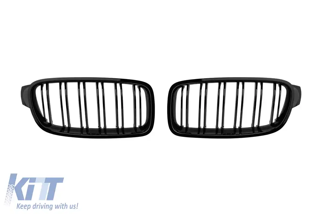 Grile rinichi cu lame duble, lac negru tip M3, potrivite pentru BMW Seria 3 F30 sedan, F31 touring 2011-2019