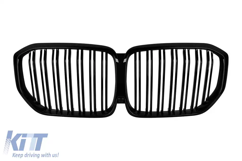 Grile rinichi cu lame duble vopsite în negru, potrivite pentru BMW X5 G05 2019-2022