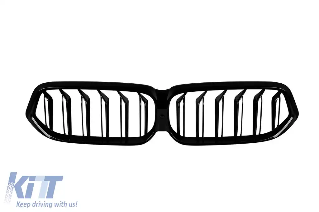 Grile rinichi cu nervuri duble vopsite în negru, potrivite pentru BMW Seria 6 GT G32 după 2020