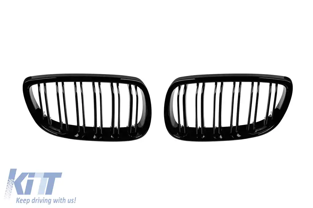 image-47-Grile rinichi cu nervuri duble vopsite în negru, potrivite pentru BMW Seria 3 E92 Coupe, E93 Cabriolet 2007-2009