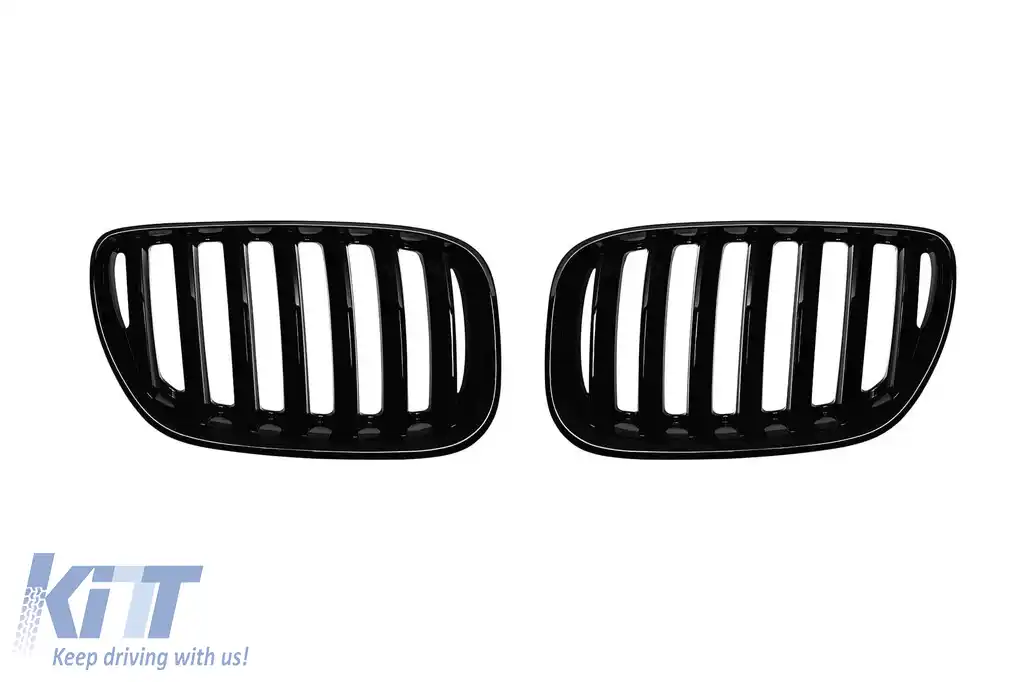image-36-Grile rinichi cu nervuri simple vopsite în negru, potrivite pentru BMW X5 E53 2004-2007