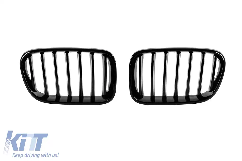 Grile rinichi cu nervuri simple vopsite în negru, potrivite pentru BMW X3 F25 2010-2013