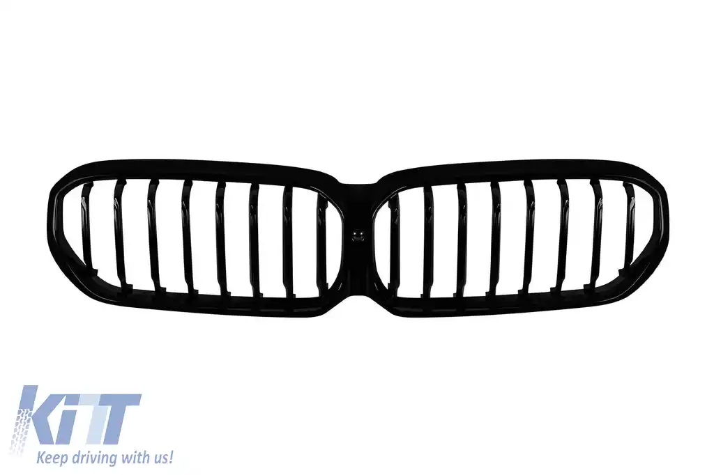 Grile rinichi cu nervuri unice vopsite în negru, potrivite pentru BMW Seria 5 G30 sedan, G31 break după 2020