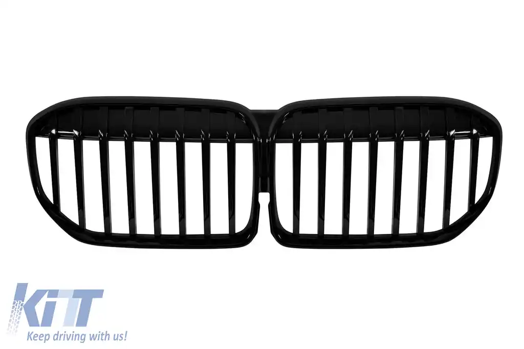 Grile rinichi cu nervuri unice vopsite în negru, potrivite pentru BMW Seria 7 G11, G12 după 2020