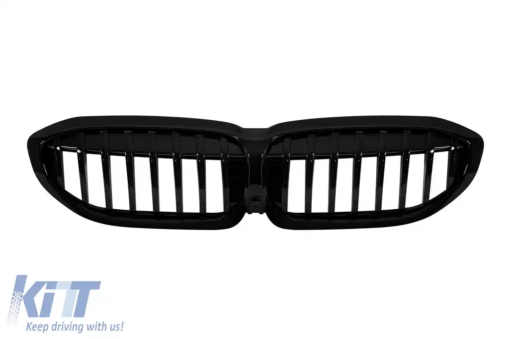 Grile rinichi cu nervuri unice vopsite în negru, potrivite pentru BMW Seria 3 G20 sedan, G21 break 2019-2022