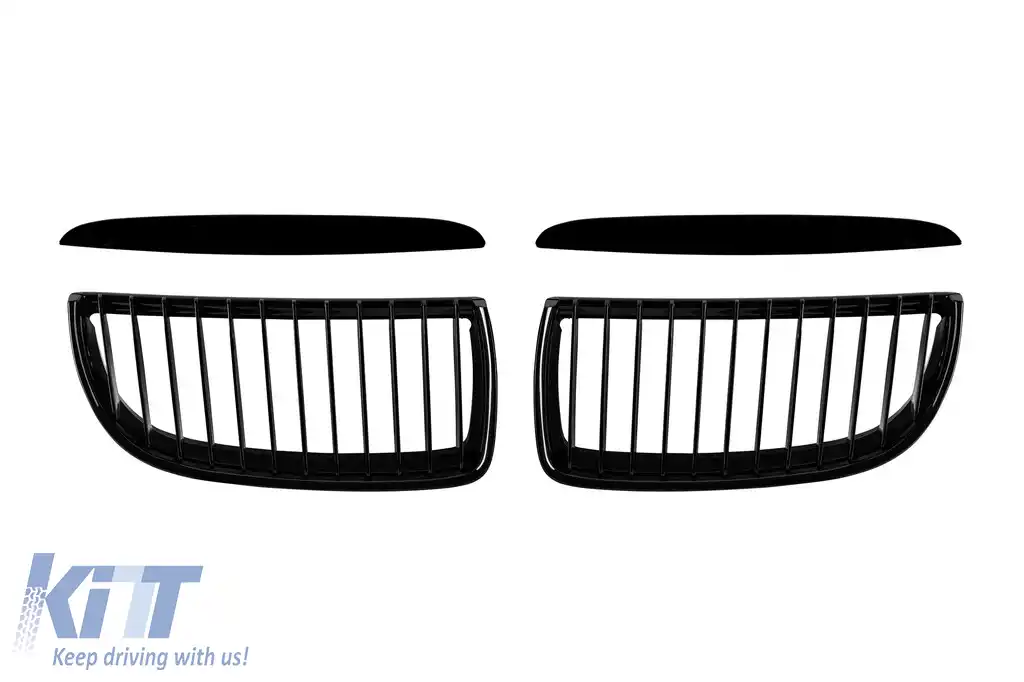 image-38-Grile rinichi negre potrivite pentru BMW Seria 3 E90 sedan, E91 touring 2005-2008