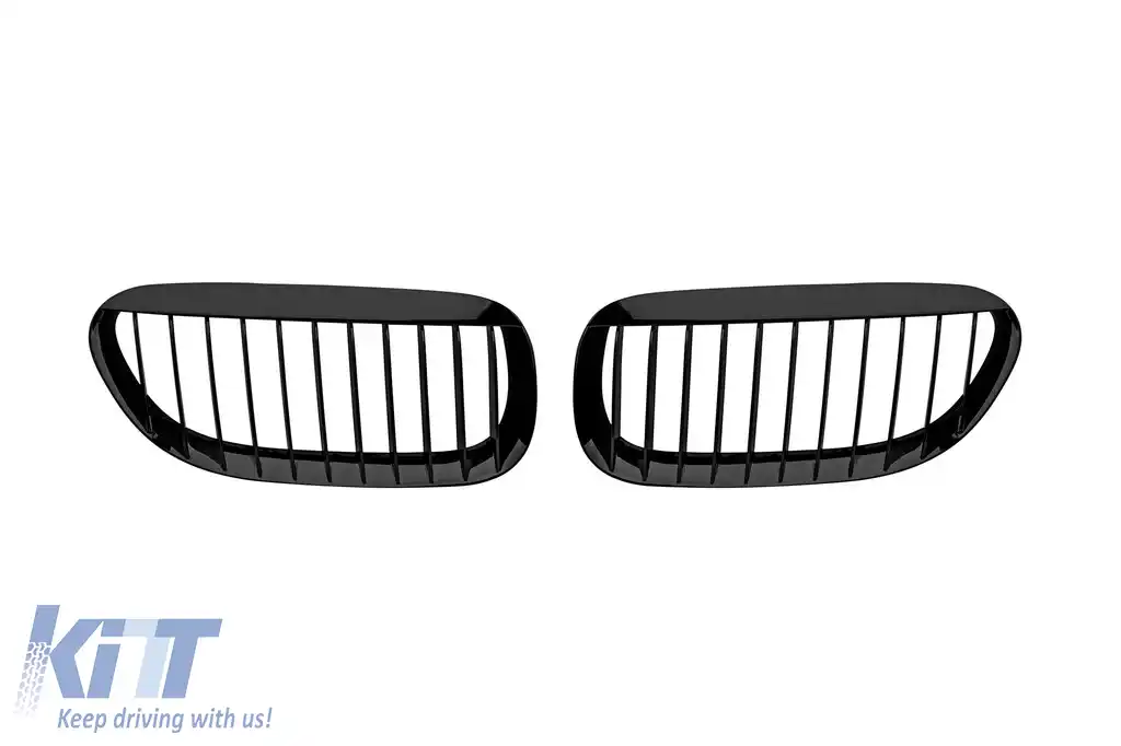 Grile rinichi negre potrivite pentru BMW Seria 6 E63 coupe, E64 cabrio 2004-2011