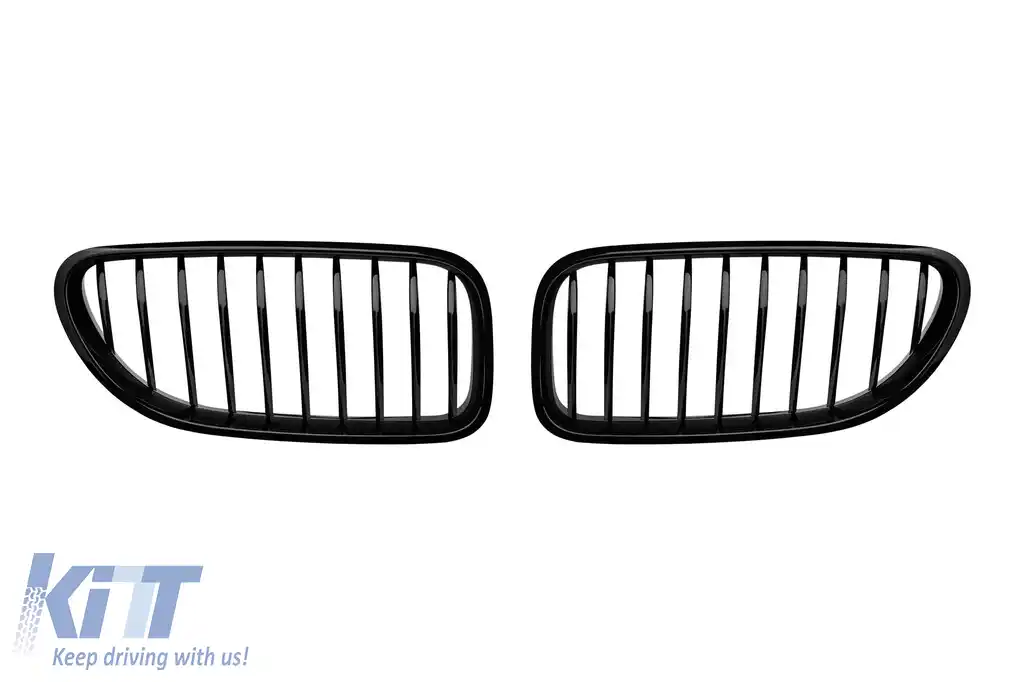 Grile rinichi negre potrivite pentru BMW Seria 6 F06 Gran Coupe, F12 Cabriolet, F13 Coupe 2011-2018