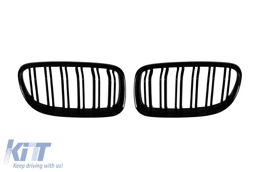 image-23-Grile rinichi tip M3 cu nervuri duble, lac negru potrivit pentru BMW Seria 3 E90 sedan, E91 break 2008-2012