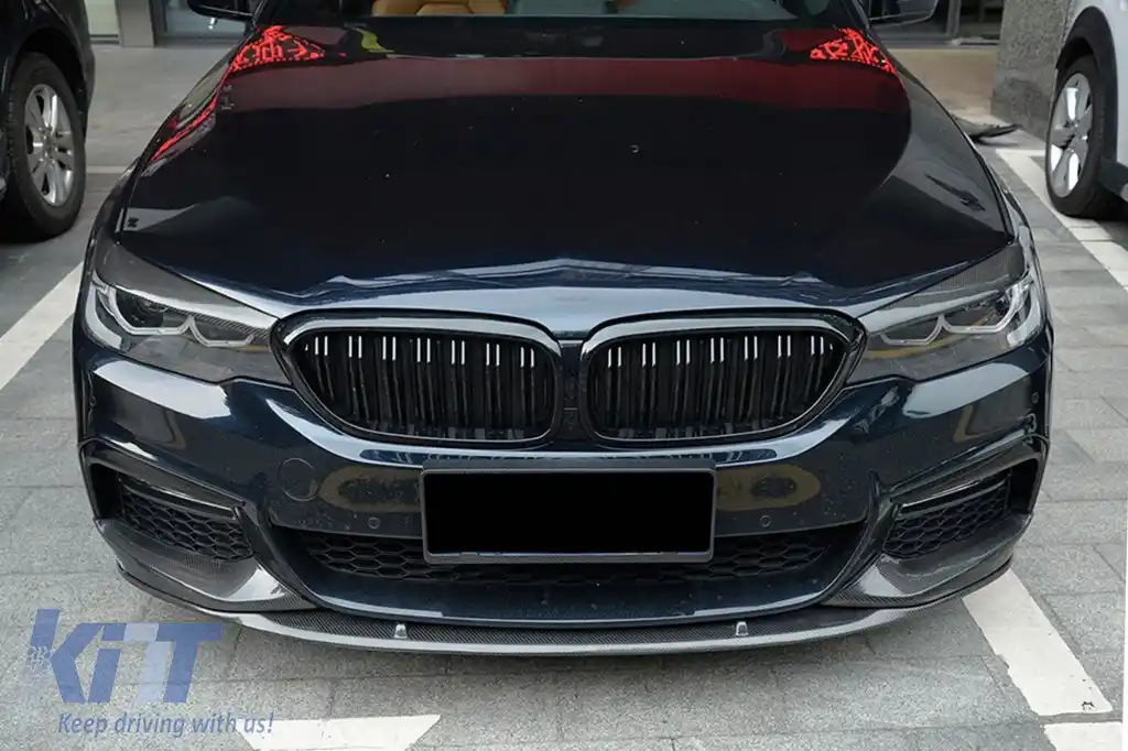 Grile rinichi tip M5 cu fante duble, vopsite în negru, potrivite pentru BMW Seria 5 G30 sedan, G31 touring 2017-2020-image-6265541