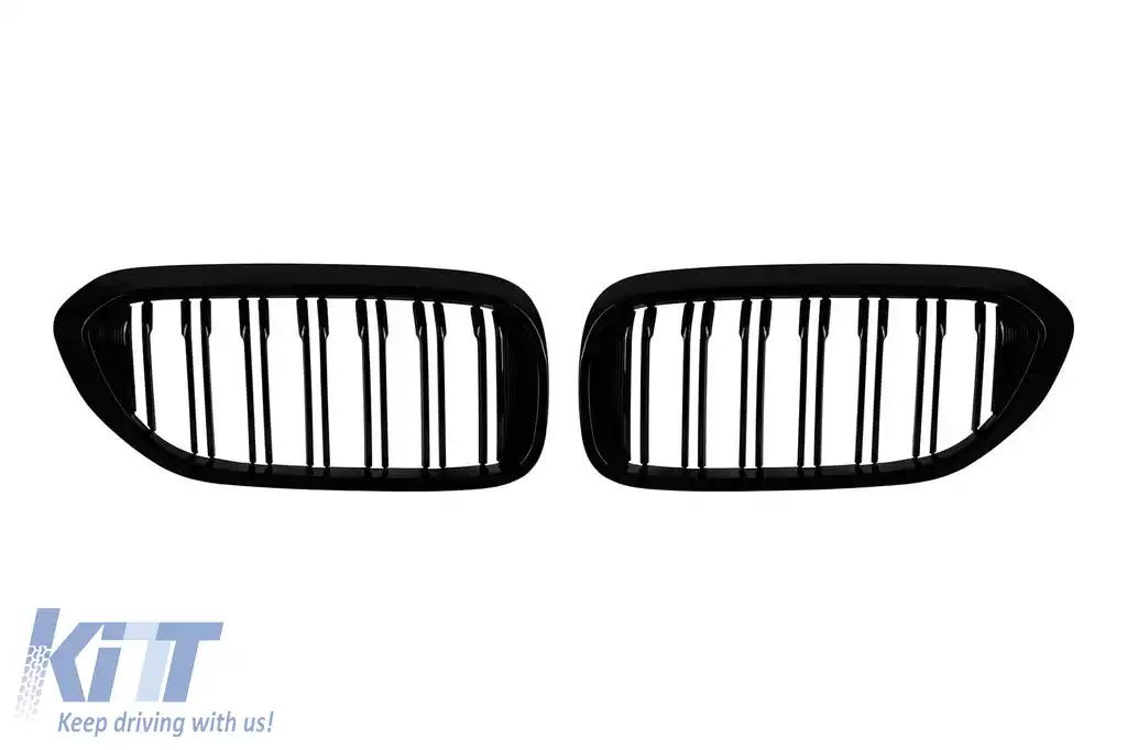 Grile rinichi tip M5 cu nervuri duble, lac negru, potrivite pentru BMW Seria 5 G30 sedan, G31 break 2017-2020