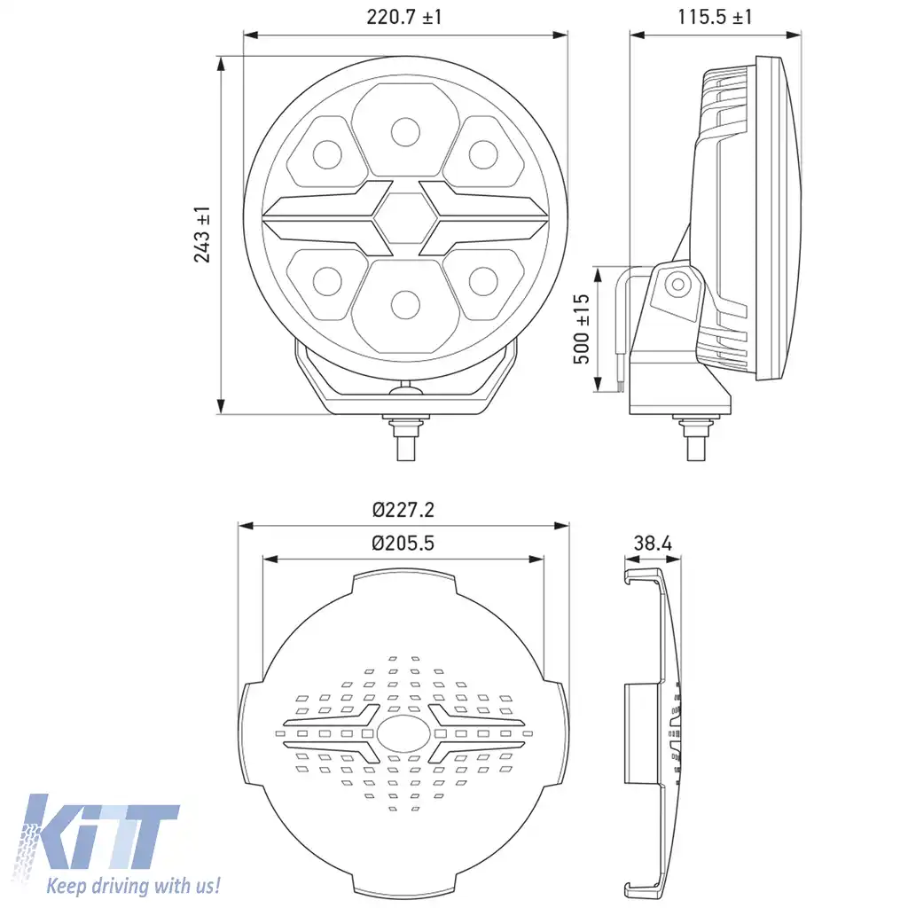 HELLA VALUEFIT Lampa de fază înaltă auxiliară LED Black Blade 9˝ rotundă fără înregistrare-image-6206888