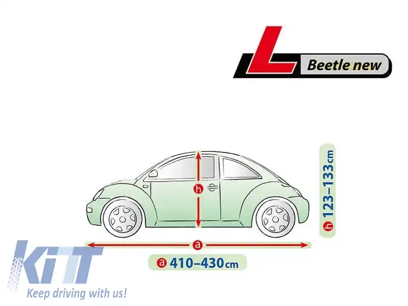 Husă Kegel seria Mobile dimensiune L gri potrivită pentru New Beetle, 410-430x123-133cm-image-6212423