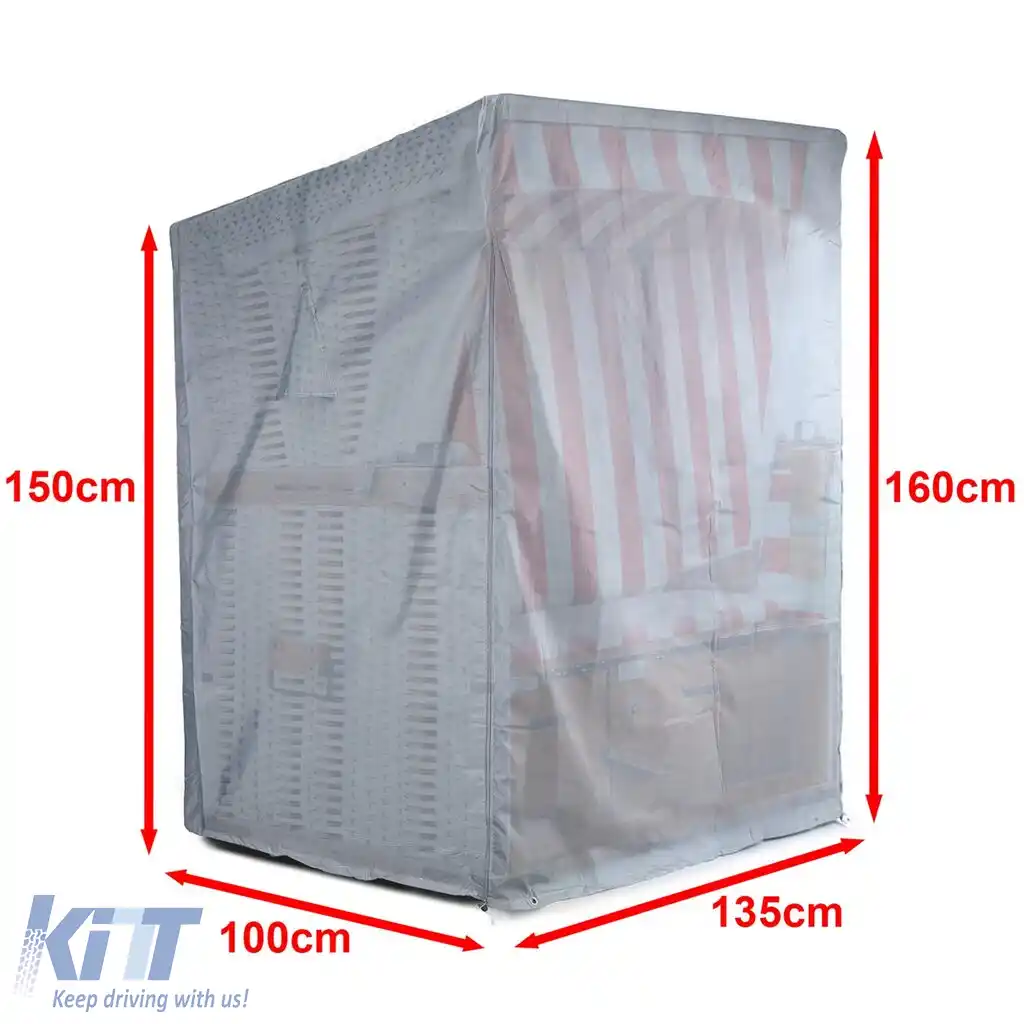 Husă protectoare premium pentru șezlong gri 160/150x135x100cm-image-6198724