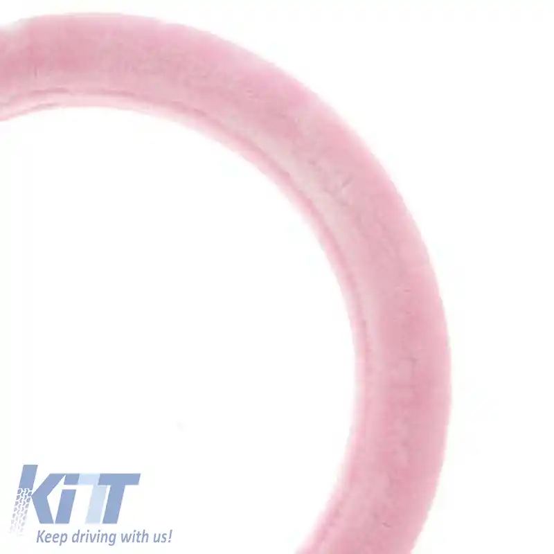 Husă volan ''Pinky'' Neagră cu Cusături Roz Medie 37-39cm 2505059-image-6296699
