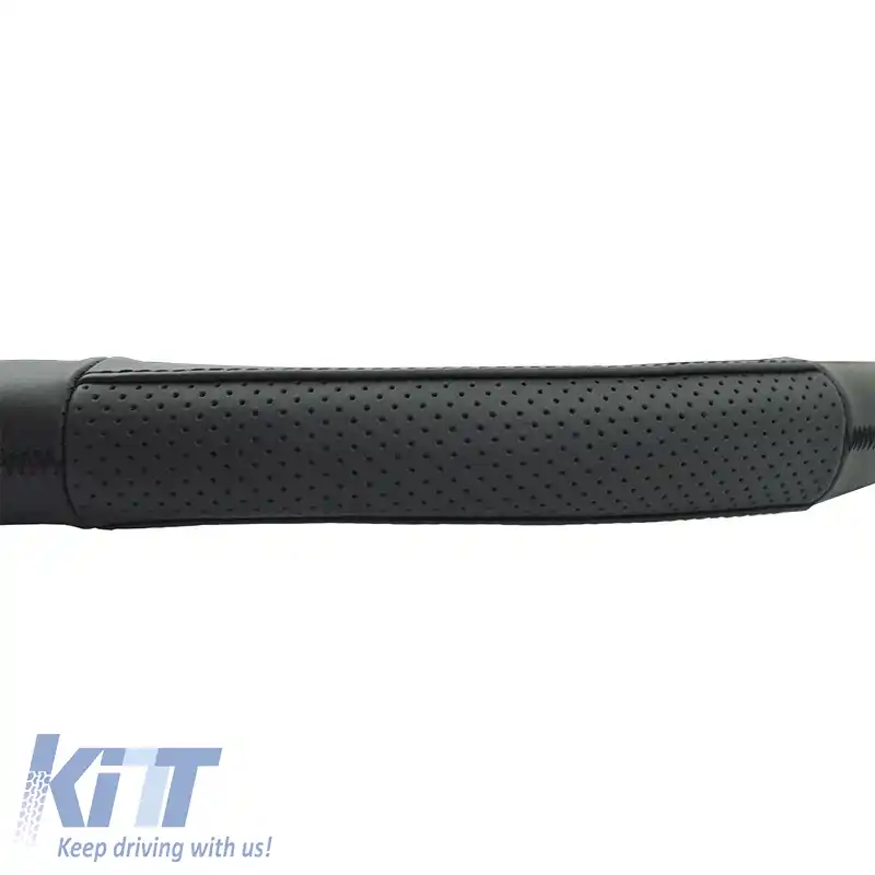 Husă volan PU Serius D Neagră cu cusături negre Mărime 38cm-image-6304120