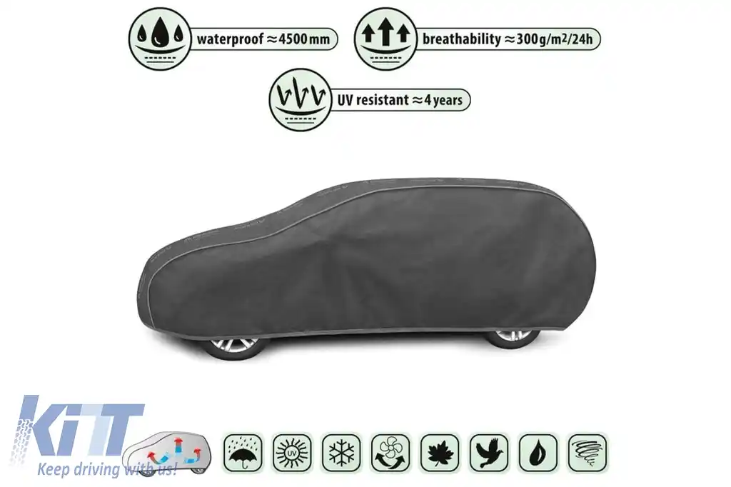 Husa auto Kegel Optimal Garage seria XL gri, potrivită pentru hatchback, break