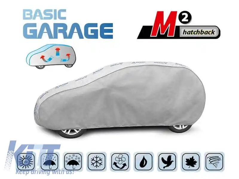 Husa Kegel seria Basic garage dimensiune M2 gri, potrivită pentru hatchback