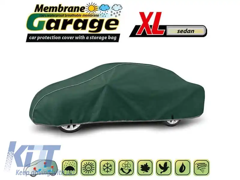 Husa Kegel seria Membrane Garage dimensiune XL verde potrivită pentru sedan 472-500x126-136cm