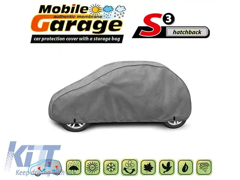 Husa Kegel seria Mobile dimensiune S3 gri potrivită pentru hatchback, 335-355x126-136cm
