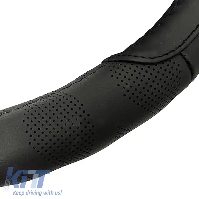 Husa pentru Volan Potrivită pentru Piele Neagră Medie 38cm-image-6307464