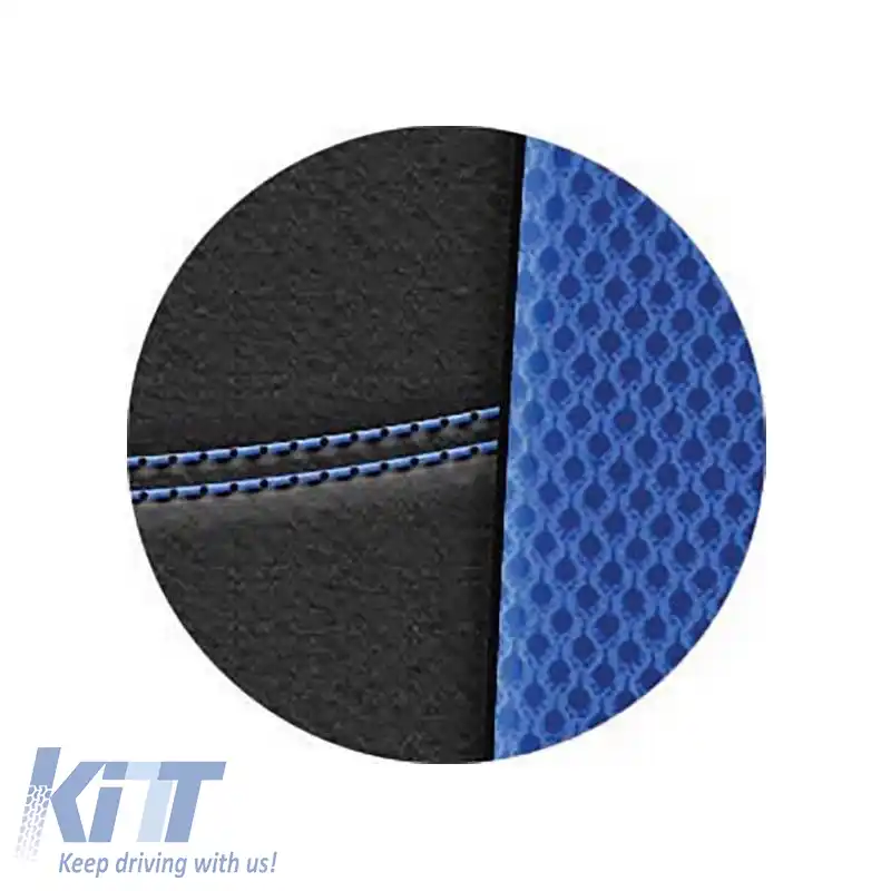 Huse de scaun Sport All In One Negru-Albastru Pachet 4 Piese-image-6292468