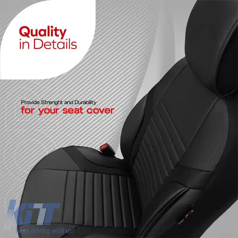 Huse de scaune Otom Design Coral Universale din Piele Artificială Set Complet Față / Spate 11 Piese Negru CRAL-101-image-6317618