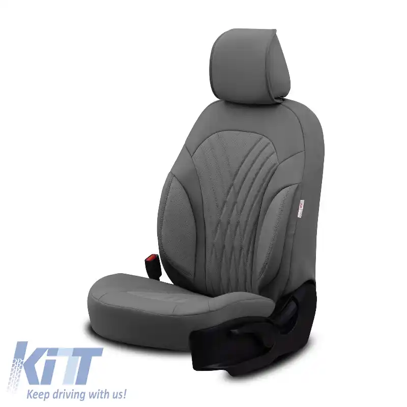 Huse de scaune Otom Design Progresiv Universal Set complet din piele sintetică 11 piese Față / Spate Gri ΡRG-103-image-6316934