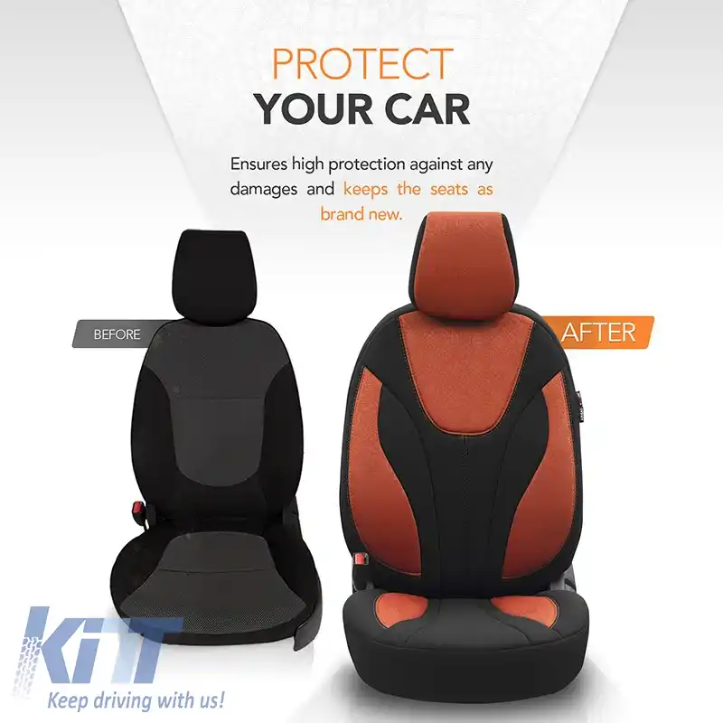 Huse de scaune Otom Ruby Design Universal Bumbac Rachel Set Față / Spate 11 Piese Negru / Terracota RBY-1204-image-6307635
