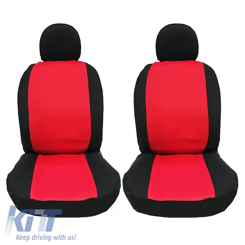 Huse de scaune Smart Style Negru-Roșu Set Față-Spate 8 Piese-image-6304224