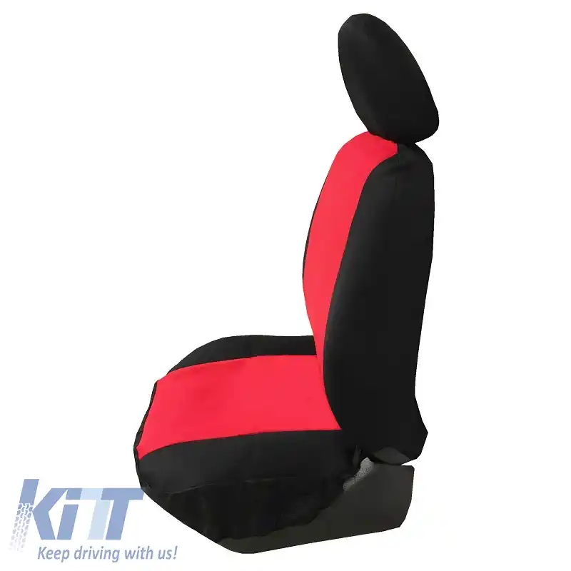 Huse de scaune Smart Style Negru-Roșu Set Față-Spate 8 Piese-image-6304227