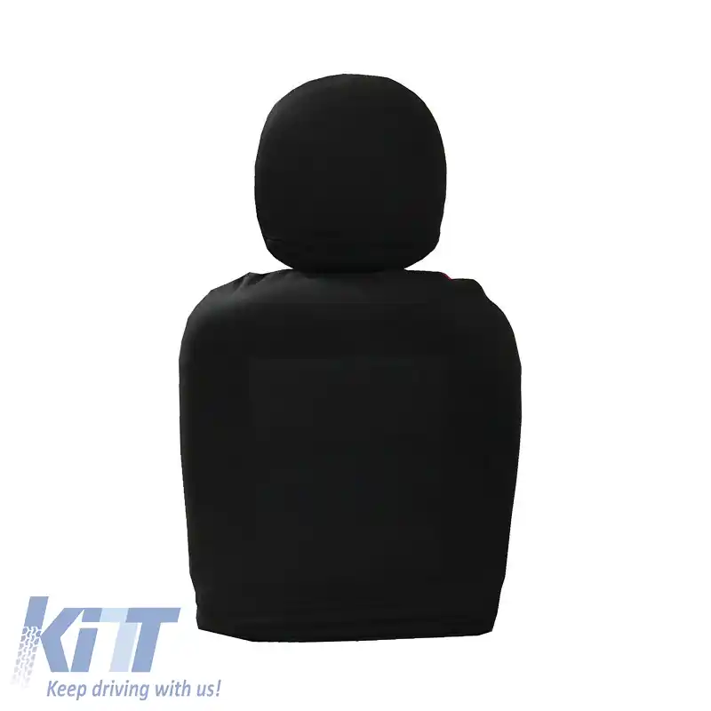 Huse de scaune Smart Style Negru-Roșu Set Față-Spate 8 Piese-image-6304228