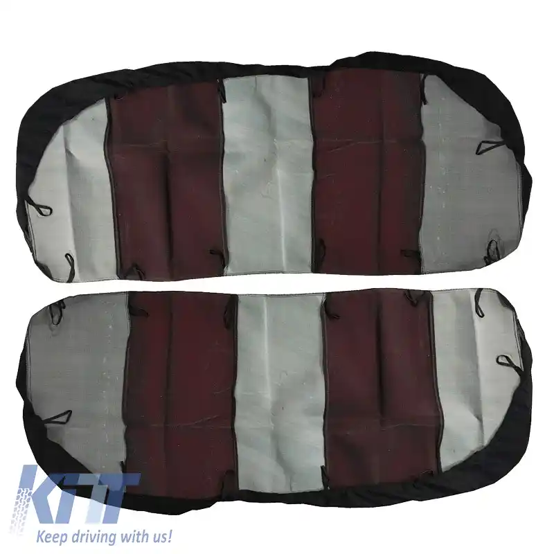 Huse de scaune Smart Style Negru-Roșu Set Față-Spate 8 Piese-image-6304230