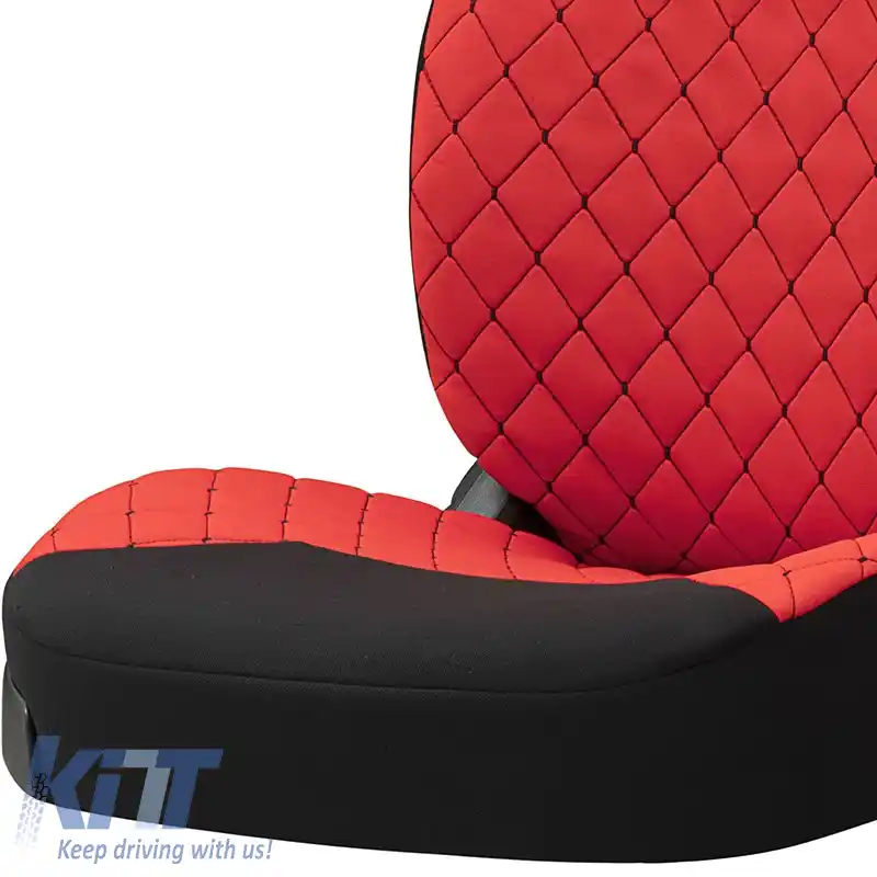 Huse semi pentru scaunele din față potrivite pentru Otom RSX Sport Fabric Brodate Roșu / Negru RSXL-104 2 Piese-image-6307616
