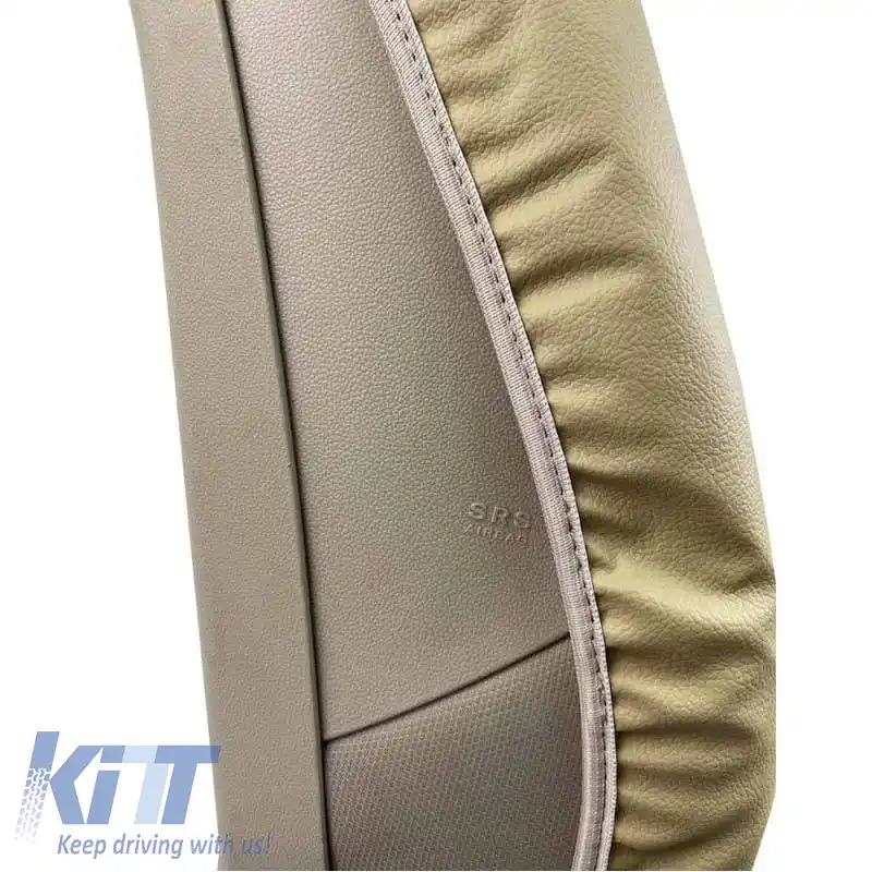 Huse semi pentru scaunele din față PU Royal Beige 4 bucăți-image-6292550
