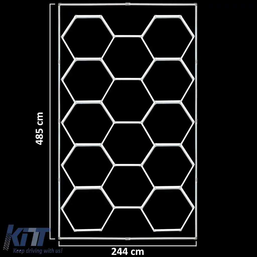 Iluminare LED hexagonală pentru atelierul de garaj showroom 6500K 4.85 x 2.44m-image-6208705