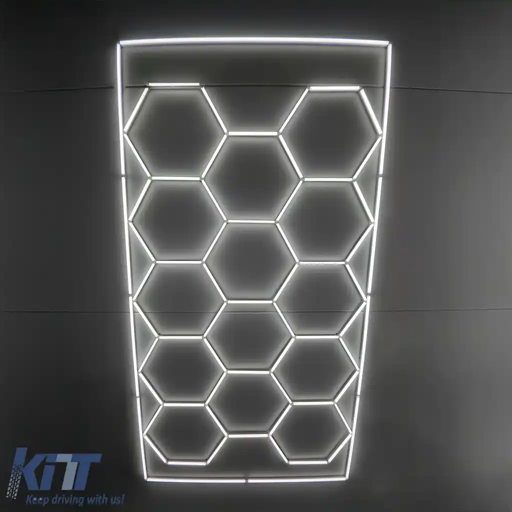 Iluminare LED hexagonală pentru atelierul de garaj showroom 6500K 4.85 x 2.44m-image-6208711