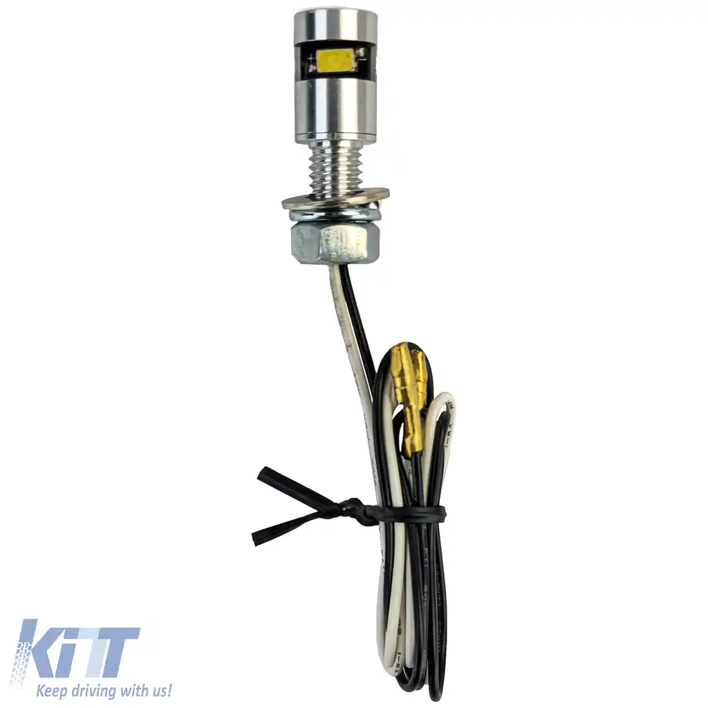 Iluminare LED pentru plăcuța de înmatriculare a motocicletei, mini, cromat, din aluminiu, universal-image-6258523