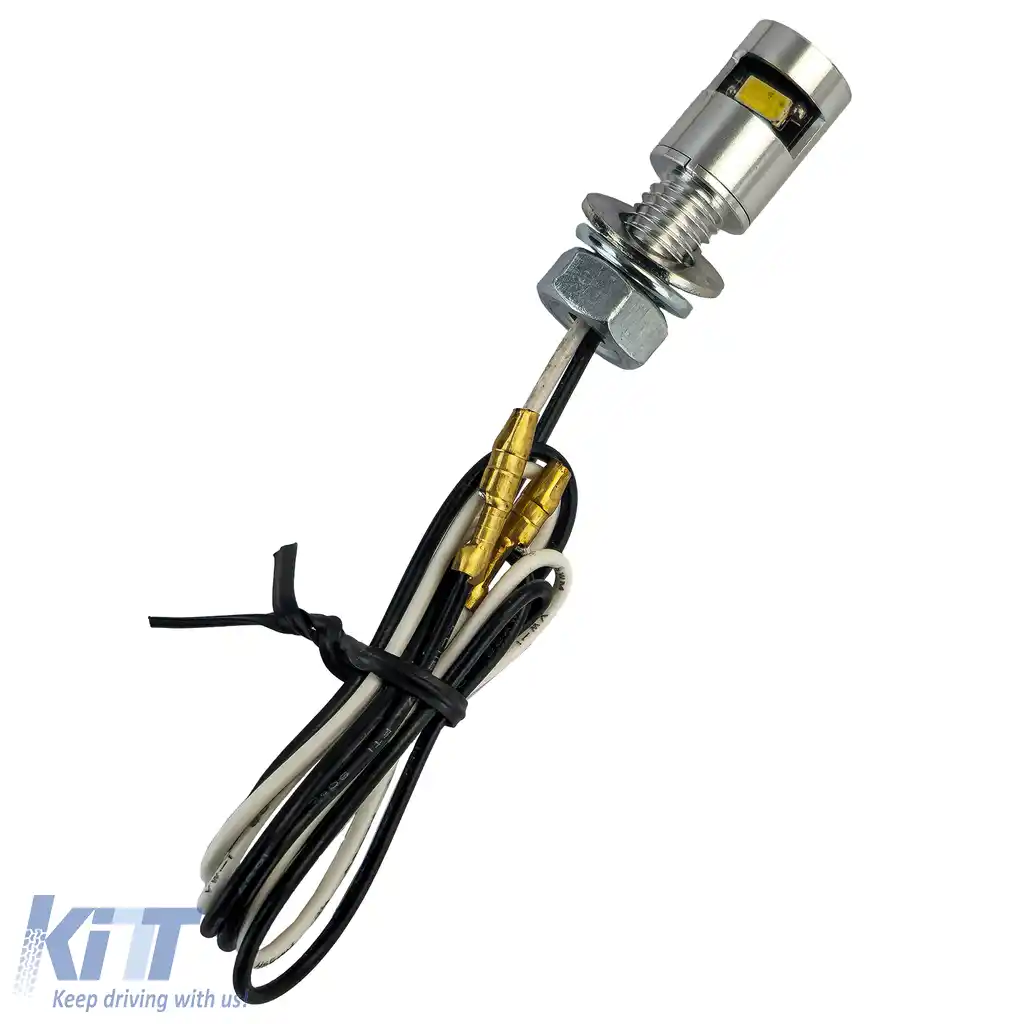 Iluminare LED pentru plăcuța de înmatriculare a motocicletei, mini, cromat, din aluminiu, universal-image-6258524