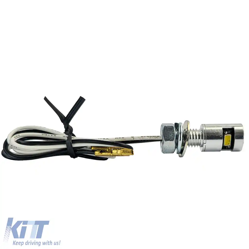 Iluminare LED pentru plăcuța de înmatriculare a motocicletei, mini, cromat, din aluminiu, universal-image-6258525